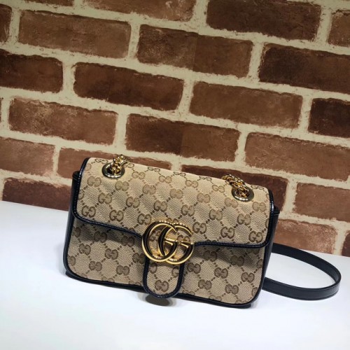 Mała torebka na ramię Gucci GG Marmont 446744 czarna
