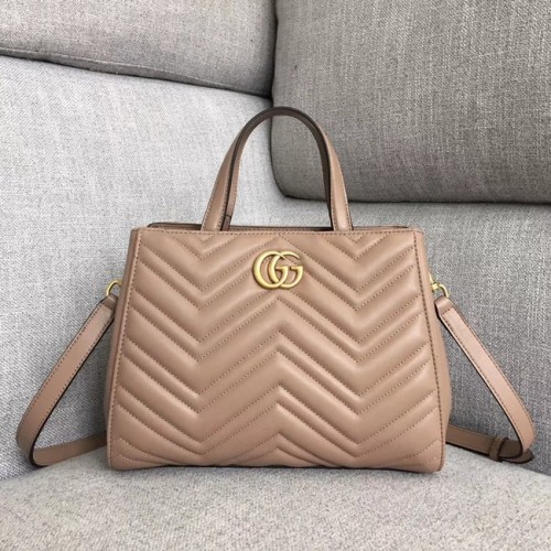 Torebka Gucci GG Marmont mała z uchwytem u góry 448054 Ciemny róż