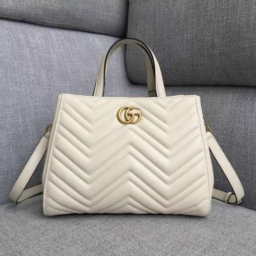 Torebka Gucci GG Marmont mała z uchwytem u góry 448054 biała