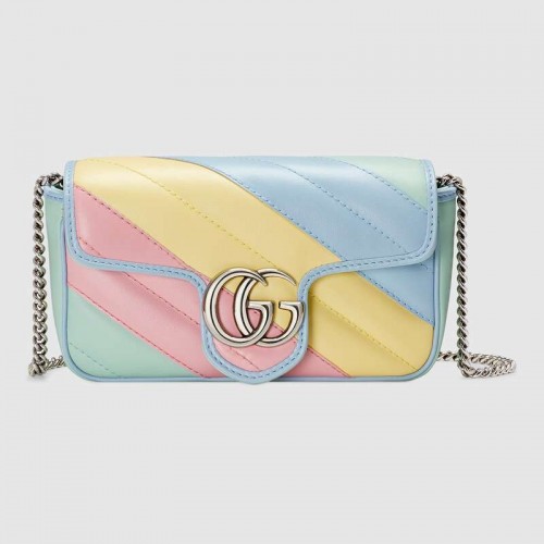 Torebka Gucci GG Marmont super mini 476433 Wielokolorowa pastelowa