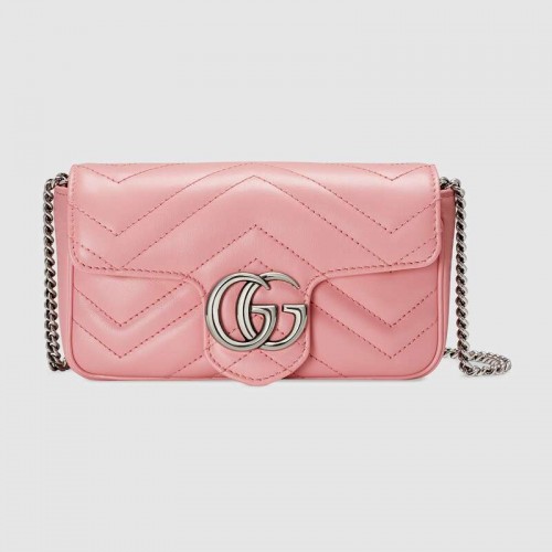Torebka Gucci GG Marmont super mini 476433 Pastelowy róż