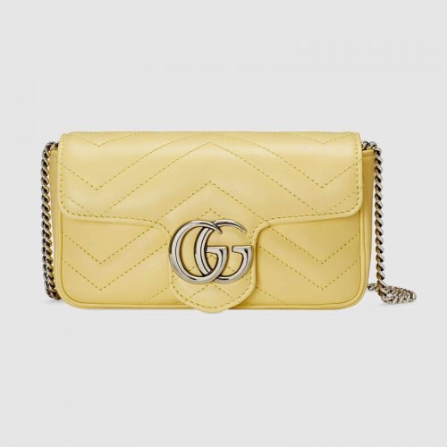 Torebka Gucci GG Marmont super mini 476433 Pastelowa żółć