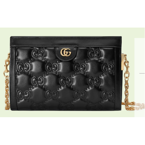 Torba na ramię Gucci GG Matelasse ze skóry 702200 czarna