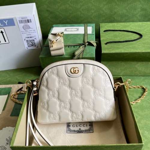 Torba na ramię Gucci GG Matelasse ze skóry 702229 biała