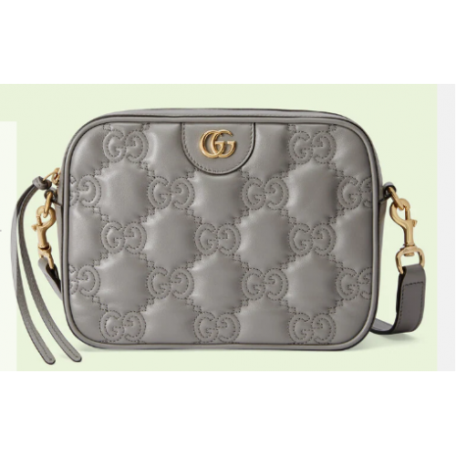 Torebka na ramię Gucci GG Matelasse ze skóry 702234 Dusty grey