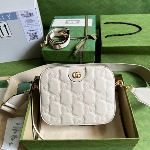 Torba na ramię Gucci GG Matelasse ze skóry 702234 biała