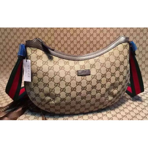Torba listonoszka Gucci GG Plus Medium 181092 brązowa