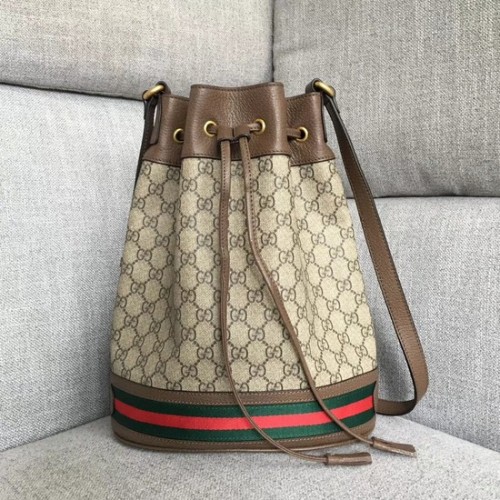 Torba na ramię Gucci GG Supreme Canvas 504441 brązowa