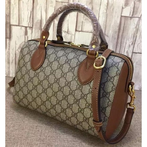 Torebka Gucci GG Supreme z uchwytem u góry 409529, brązowa