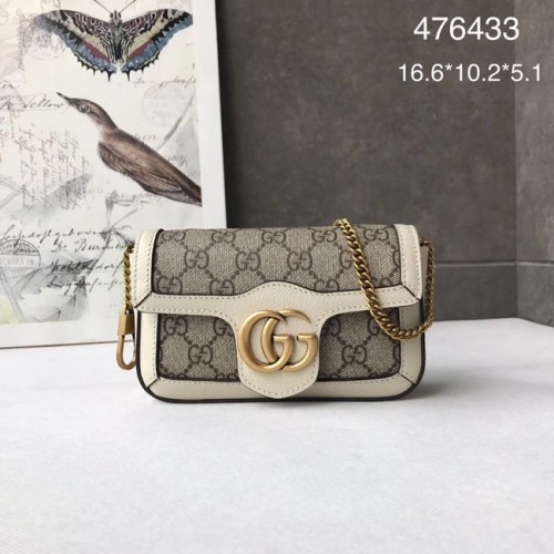 Gucci GG Supreme canvas 476433 Mini torebka na ramię biała