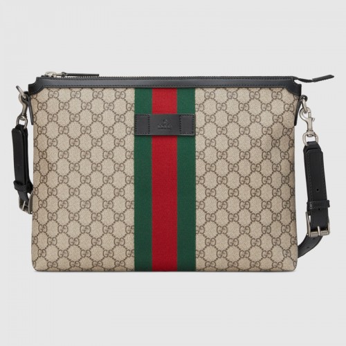 Torba na ramię z płótna Gucci GG Supreme 523335 morelowa