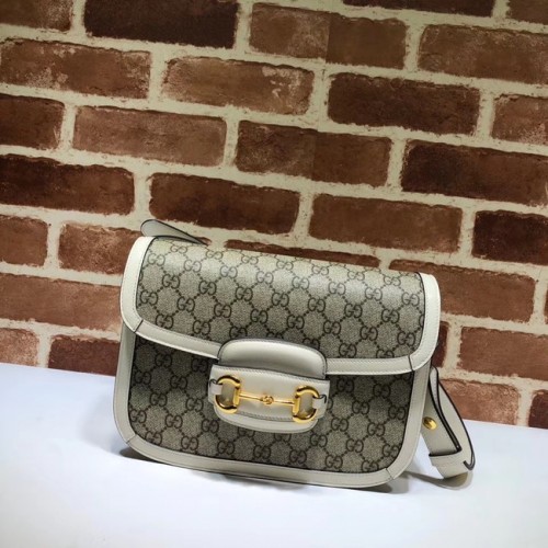 Torba na ramię Gucci GG Supreme z płótna 602204 biała