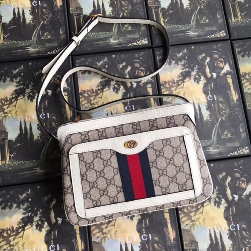 Mała torebka na ramię Gucci GG Supreme 523354 biała