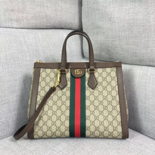 Torba typu tote Gucci GG canvas ophidia najwyższej jakości 524537 brązowa