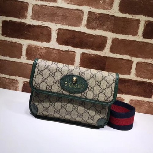 Saszetka biodrowa Gucci GG canvas supreme 489617 zielona