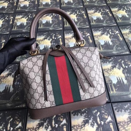 Torba typu tote Gucci GG z płótna najwyższej jakości 523433 brązowa