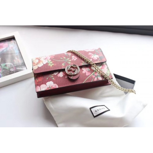 Torebka kopertówka na ramię Gucci GG najwyższej jakości z płótna 409340 Burgund