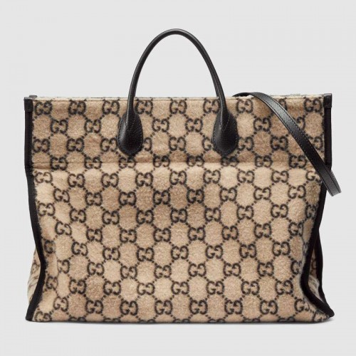Torba na zakupy z wełny Gucci GG 598169 biała