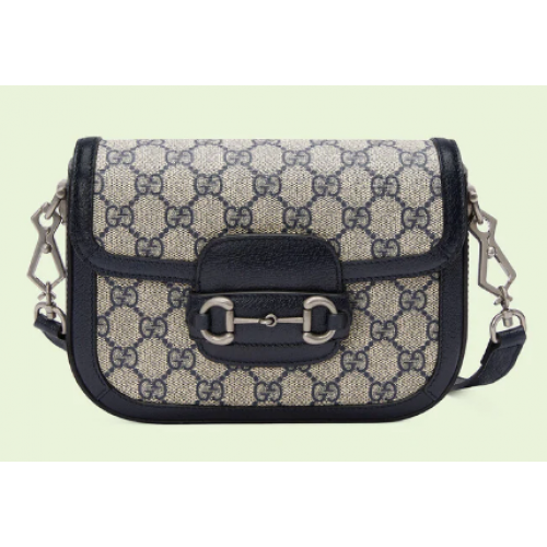 Gucci Horsebit 1955 GG mini torebka 658574 niebieska