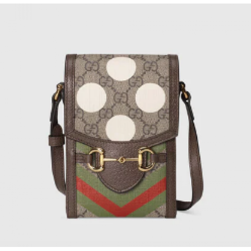 Mini torebka Gucci Horsebit 1955 625615 Brązowa
