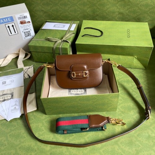 Mini torebka Gucci Horsebit 1955 658574 karmelowa