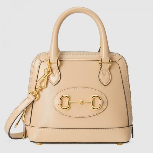 Gucci Horsebit 1955 mini torebka z uchwytem u góry 640716 Beżowa