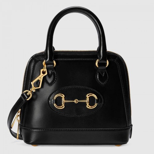 Gucci Horsebit 1955 mini torebka z uchwytem u góry 640716 czarna