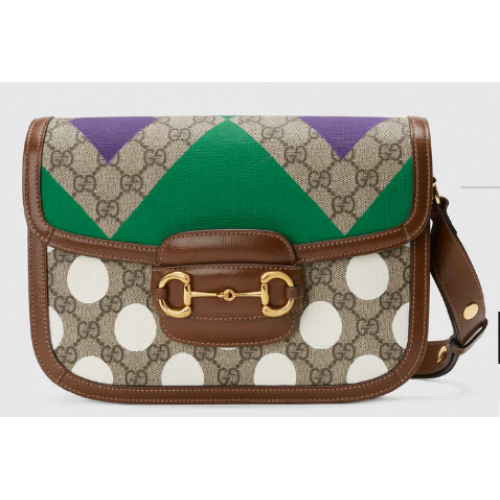 Torebka na ramię Gucci Horsebit 1955 602204 Brązowa