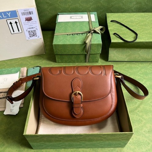 Torebka na ramię Gucci Horsebit 1955 675923 brązowa