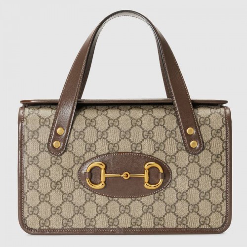 Torebka Gucci Horsebit 1955 z małym uchwytem u góry 627323, brązowa