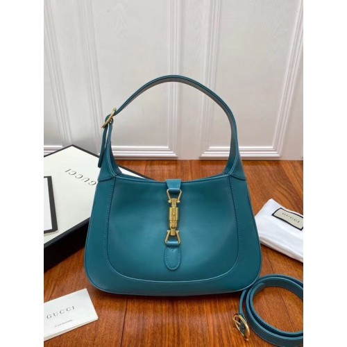 Mała torebka typu hobo Gucci Jackie 1961 636709 Turkusowa