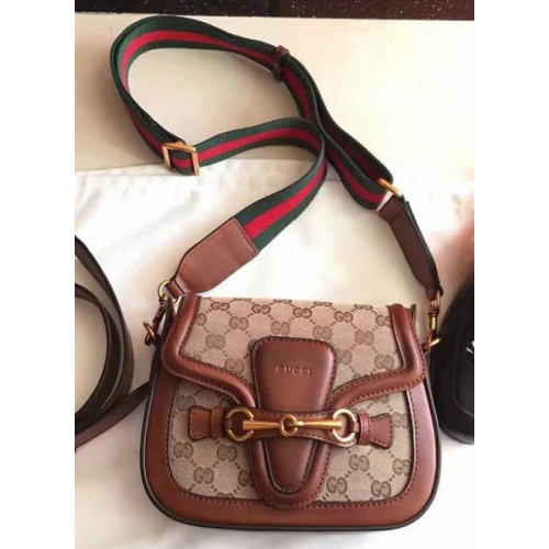 Torba na ramię Gucci Lady Web GG Canvas 383821 Brązowa