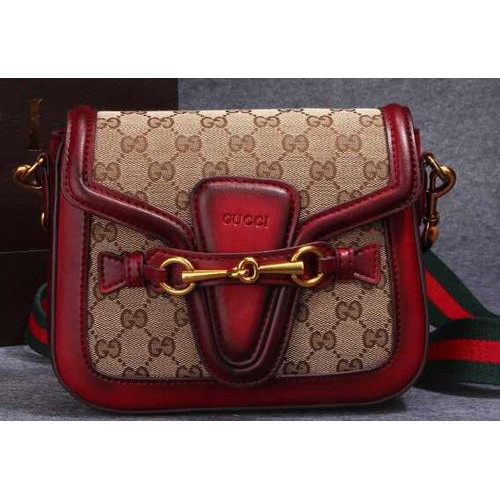 Gucci Lady Web Original GG Canvas Shoulder Bag 383848 Red