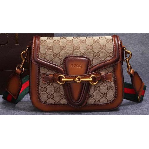 Gucci Lady Web Original GG Canvas Shoulder Bag 383848 Wheat