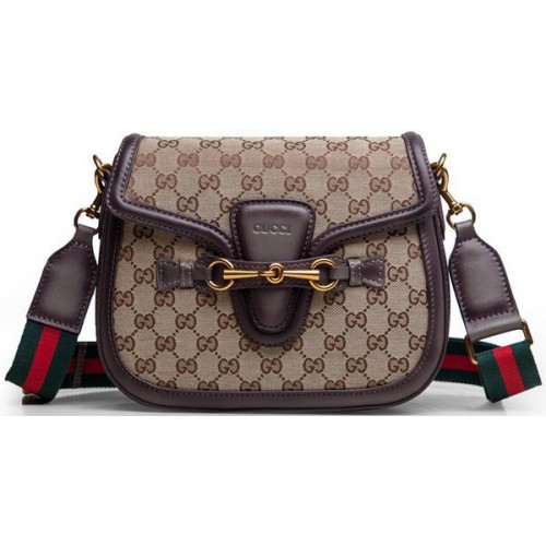 Gucci Lady Web Original GG Canvas Shoulder Bags 383848 Dark Brown