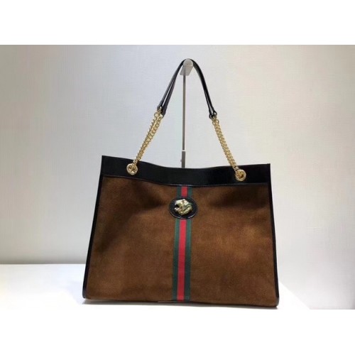 Duża torba Gucci z głową tygrysa 537219 brązowa