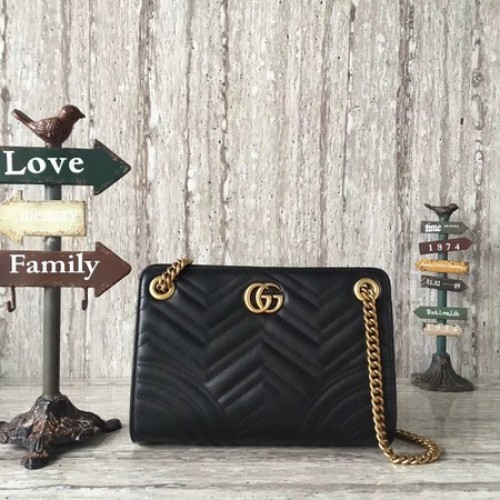 Torba na ramię Gucci Marmont Ophidia ze skóry cielęcej 505033 w kolorze czarnym