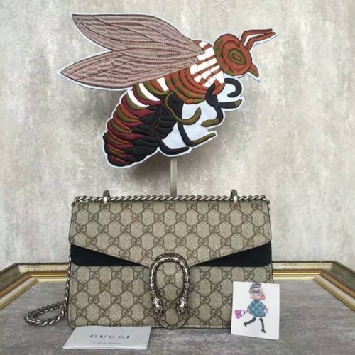 Gucci Średnia torba na ramię Dionysus GG Canvas 400249 Czarna