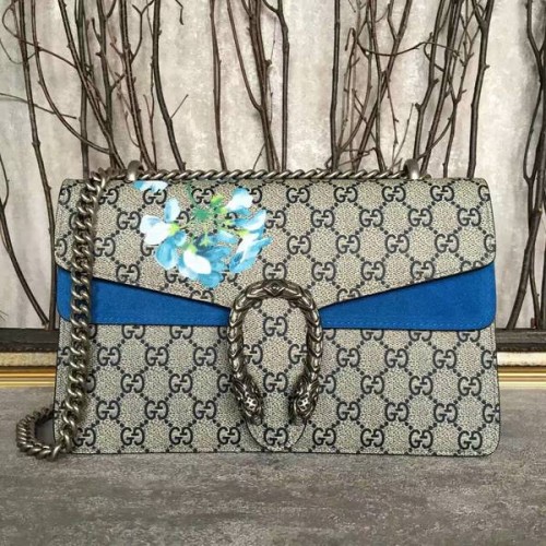 Gucci Średnia torba na ramię Dionysus GG Canvas 400249 Niebieska