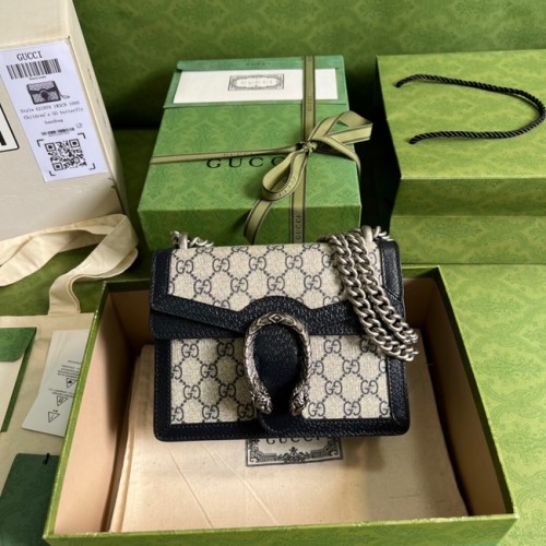 Gucci Mini Dionysus GG Canvas Shoulder Bag 421970 niebieski