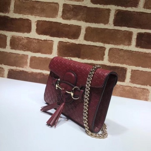 Torebka skórzana Gucci Mini 449636 czerwona