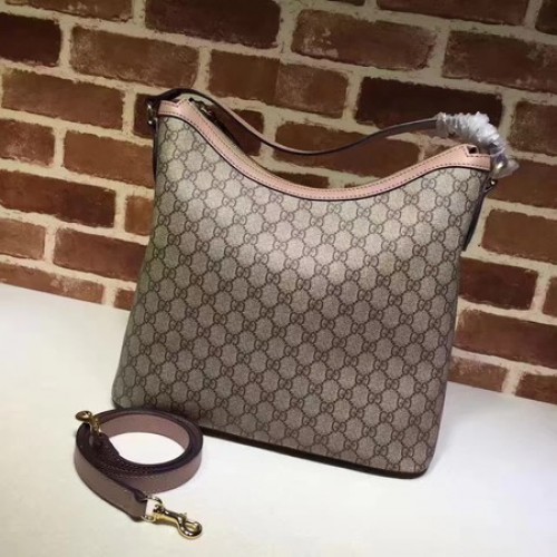 Torba typu hobo z płótna Gucci Miss GG 414930 różowa