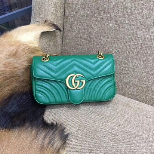 Gucci Now GG Marmont Matelasse Torba na ramię 443496 Zielona