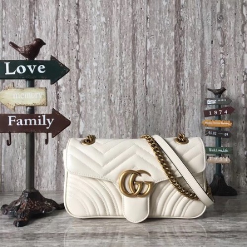 Gucci Now GG Marmont Matelasse Torba na ramię 443496 OffWhite