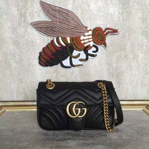 Gucci Now GG Marmont Mini torebka na ramię 446744 Czarna