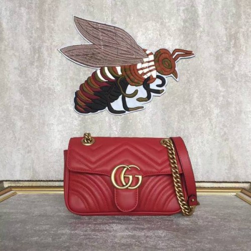 Gucci Now GG Marmont Mini torebka na ramię 446744 czerwona
