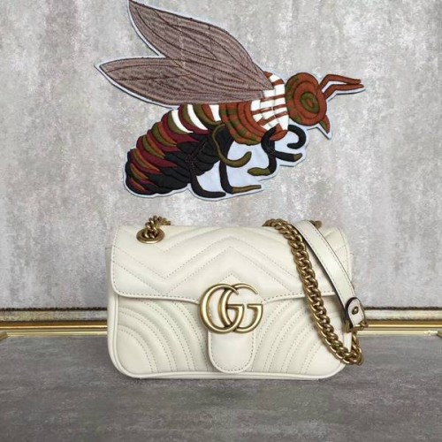 Gucci Now GG Marmont Mini torebka na ramię 446744 biała