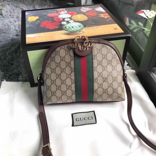 Torba na ramię Gucci Ophidia Canvas 499621 Brązowa