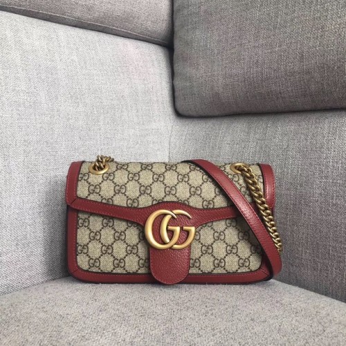 Mała torebka na ramię Gucci Ophidia GG Supreme 443497 czerwona