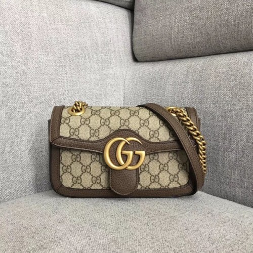 Mała torebka na ramię Gucci Ophidia GG Supreme 446744 brązowa